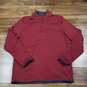 Nautica Sweater 1/4 Zip Pullover Long Sleeve Shirt Red Sweatshirt Men's Size XL